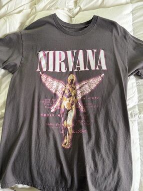 Target Gray T‑Shirt with Pink Nirvana Graphic
